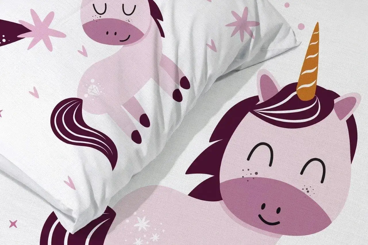 Egyszarvú mintás gyerek ágynemű pamutból
