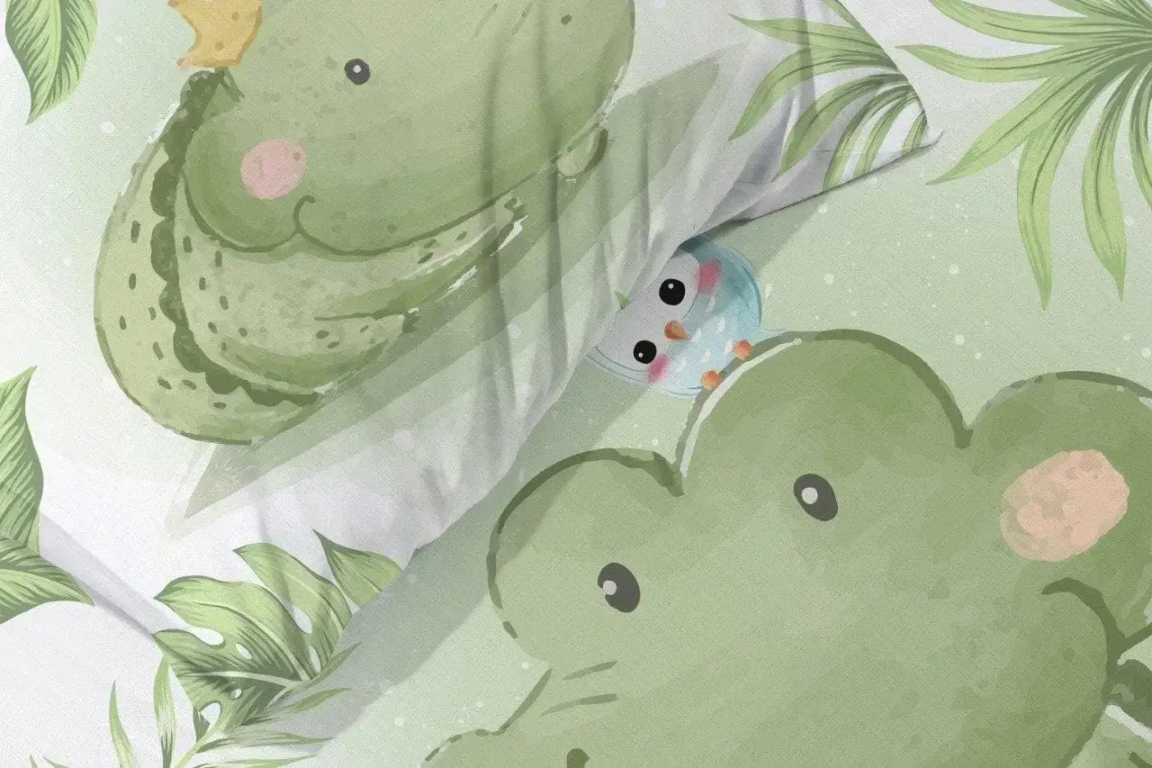 Krokodil mintás ovis ágynemű 100x135 cm