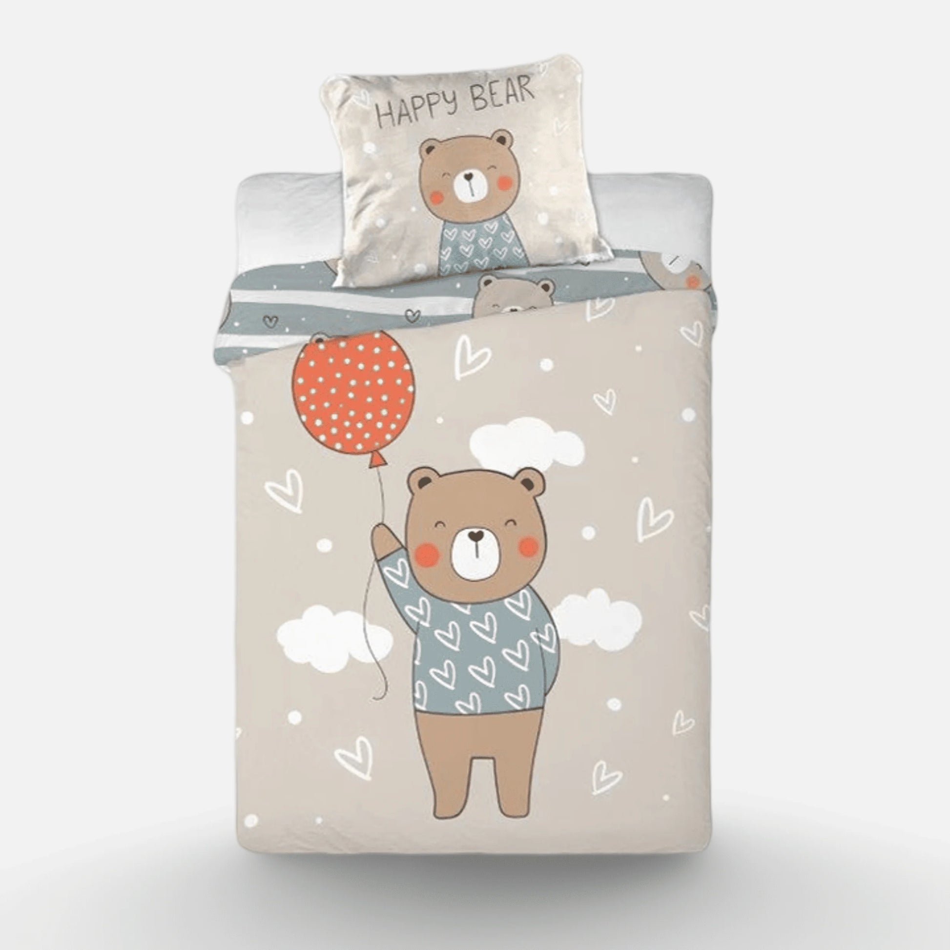 Maci mintás pamut ágyneműhuzat ovis méretű