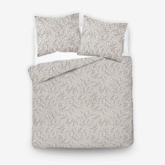 Ágyneműhuzat apró fehér leveles mintával 140x200 cm