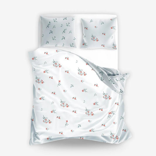 Ágyneműhuzat apró piros virágokkal 140x200 cm