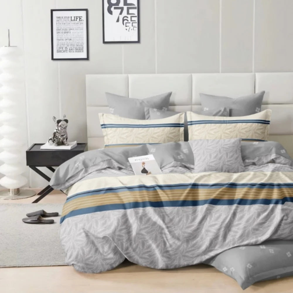 FLOW 3 részes ágyneműhuzat pamut ágynemű garnitúra és szett 140x200 cm méretben, természetes anyagból