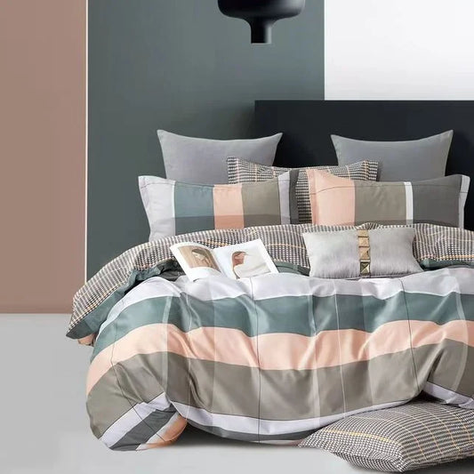 SPARK 6 részes ágyneműhuzat pamut ágynemű szett 220x200 cm, modern mintás ágynemű garnitúra