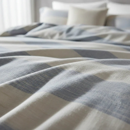 Pamut ágytakaró franciaágyra terítve