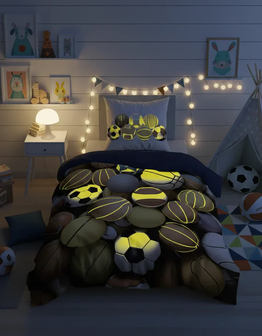 Sötétben világító ágynemű labdás mintával