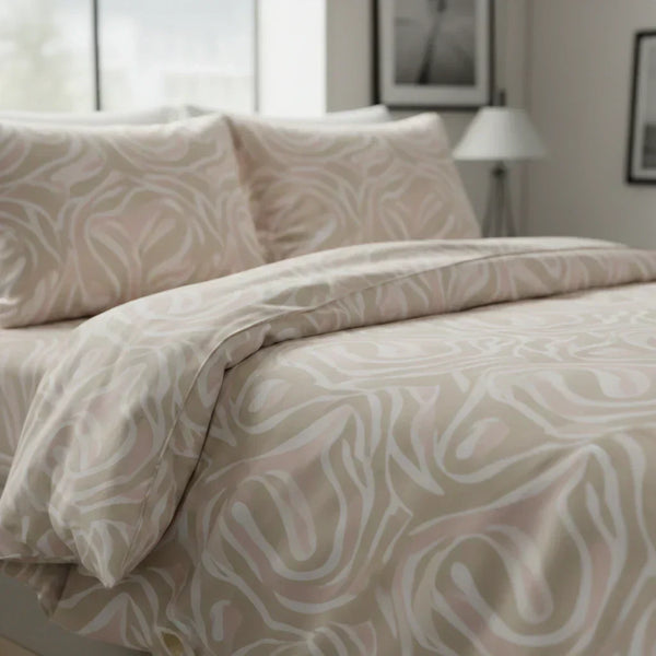 Pamut ágyneműhuzat modern mintával közelről