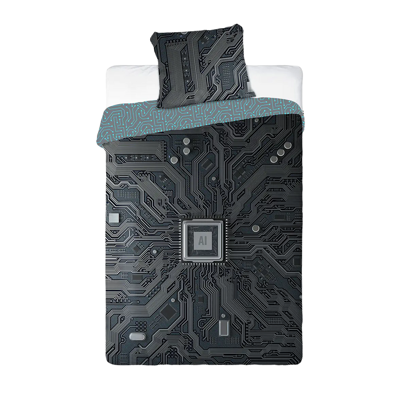 Kék világító ágynemű gamer mintával