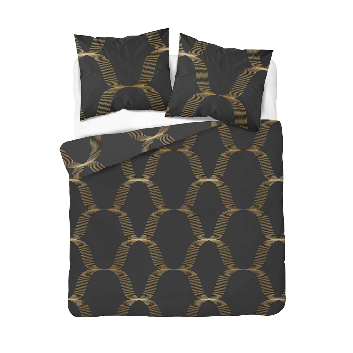 Ágyneműhuzat arany hulámos mintával 140x200 cm