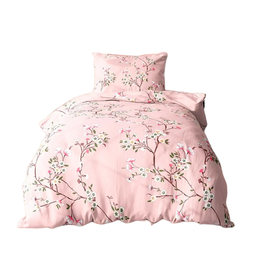 Rózsaszín ágyneműhuzat cseresznyevirágos mintával