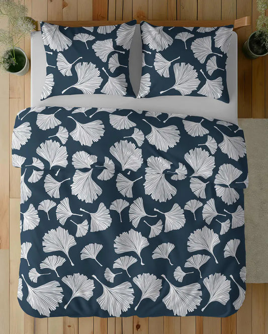 Ágyneműhuzat 200x220 cm méretben, ginkgo biloba mintával, felülről