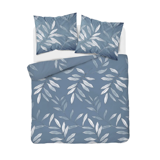 Ágynemű garnitúra kék leveles mintával 200x220 cm