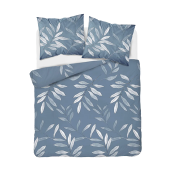 Ágynemű garnitúra kék leveles mintával 200x220 cm