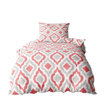 Ágyneműhuzat garnitúra rózsaszín geometriai mintával