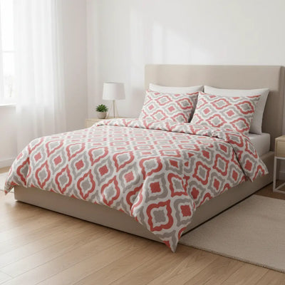 Rózsaszín geometriai mintás ágyneműhuzat