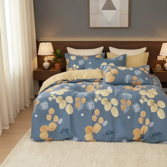 Ágyneműhuzat sárga leveles mintával 140x200 cm