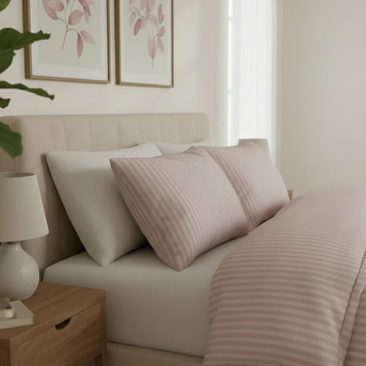 Ágyneműhuzat rózsaszínben minőségi damaszt anyagból, franciaágyon