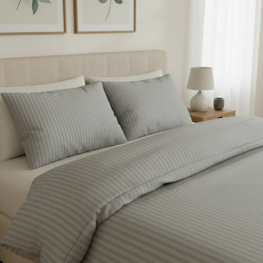 Ágynemű garnitúra szürke színben minőségi damaszt anyagból, franciaágyon