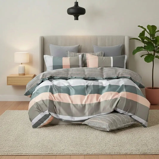 6 részes ágyneműhuzat színes geometriai mintával 200x220 cm