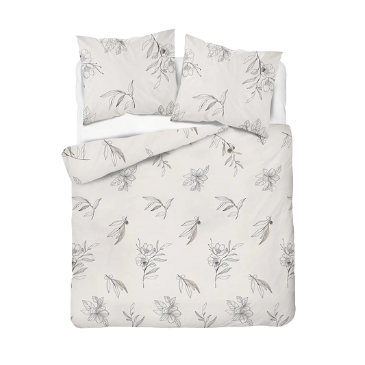 Ágyneműhuzat krémsznű liliomos mintával 200x220 cm