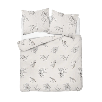 Ágyneműhuzat krémsznű liliomos mintával 200x220 cm