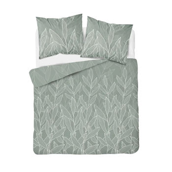 Ágyneműhuzat 200x220 cm zöld leveles mintával