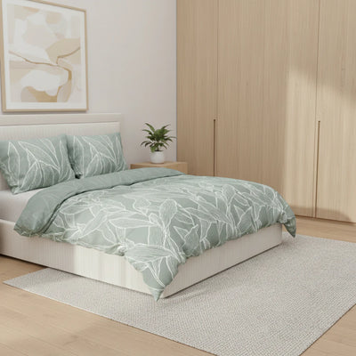 Zöld leveles pamut ágyneműhuzat