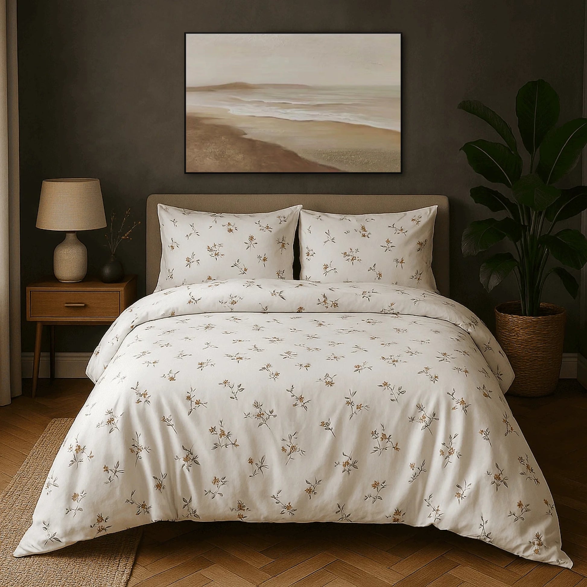 Virágos pamut ágyneműhuzat  garnitúra 140x200 cm
