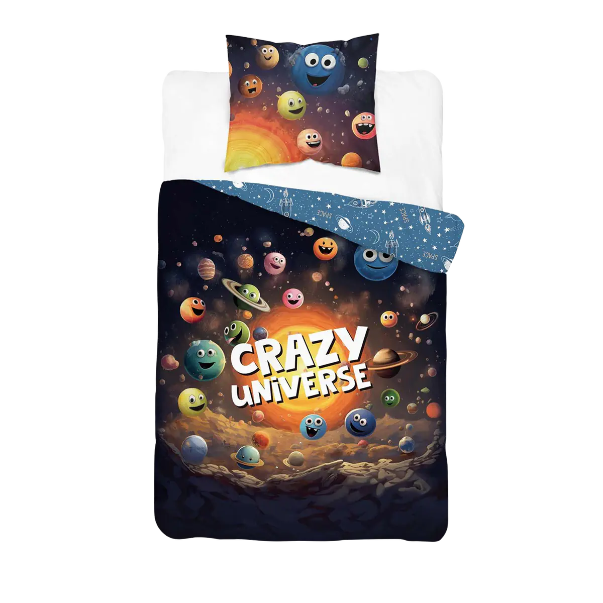 Világító ágynemű világűr mintával 140x200 cm