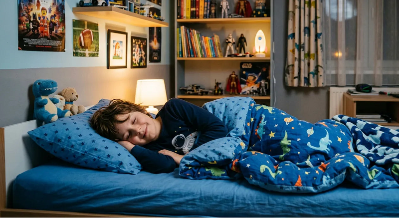 Tini fiú békésen alszik