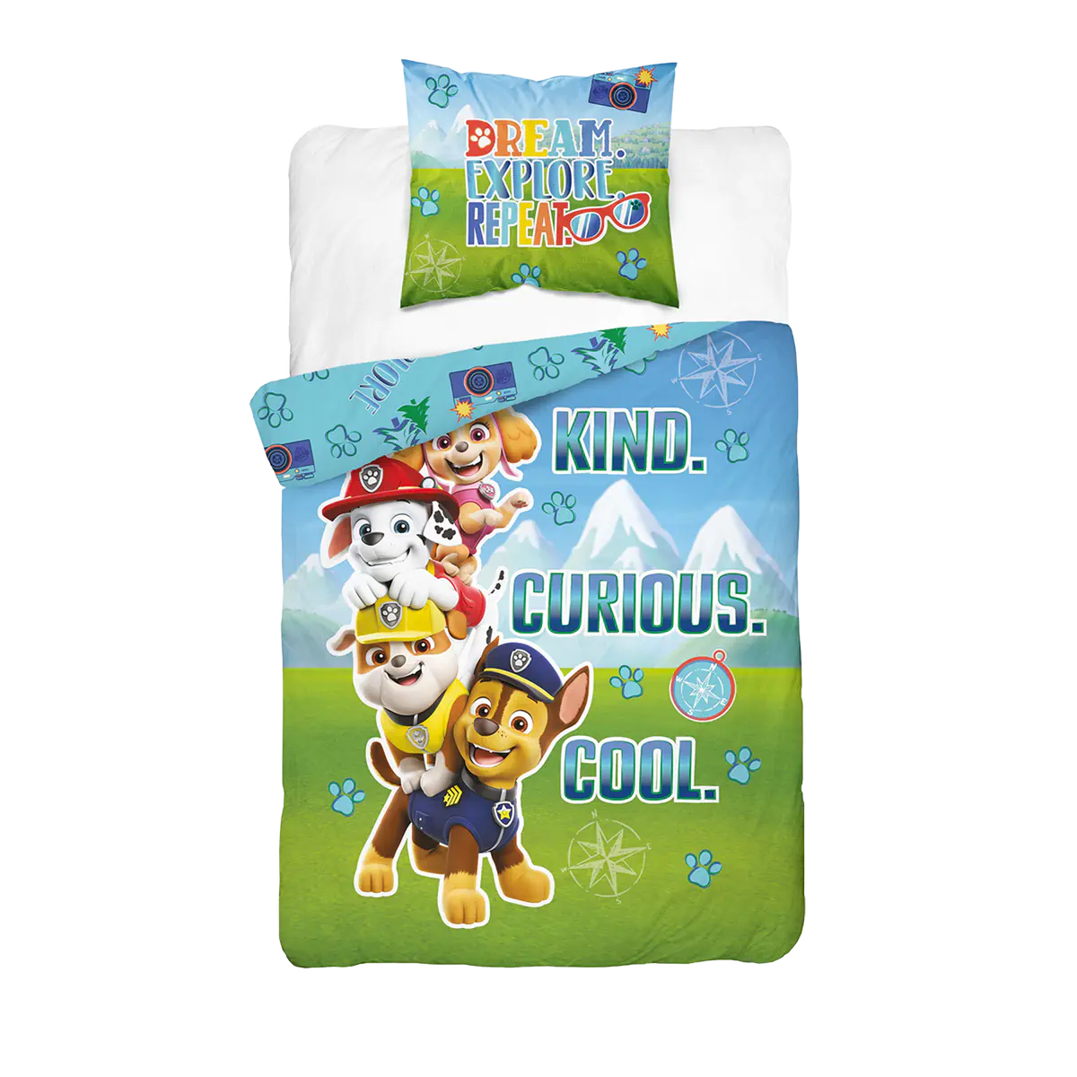 Világító ágynemű Mancs őrjárat mintával 140x200 cm