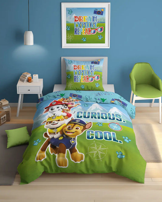 Világító ágynemű szett Mancs őrjárat mintával világosban