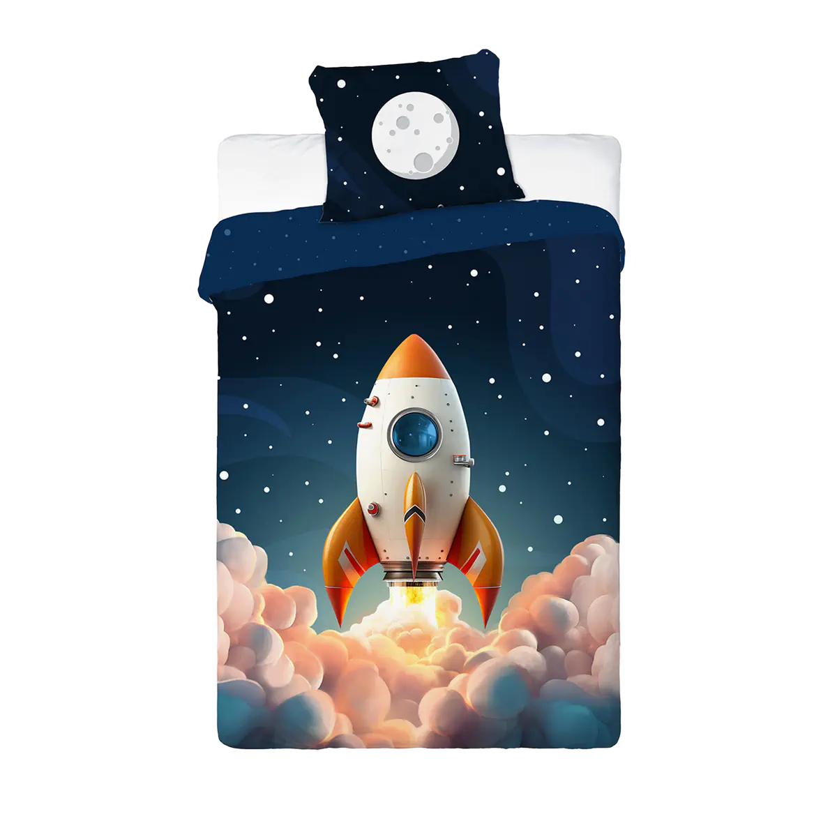 Világító ágynemű rakétás mintával 140x200 cm