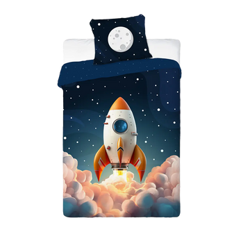 Világító ágynemű rakétás mintával 140x200 cm