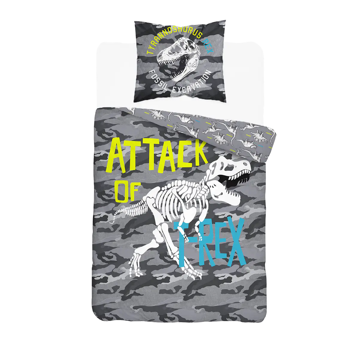 Világító ágynemű dínó mintával 140x200 cm