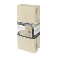 Pamut jersey gumis lepedő bézs színben