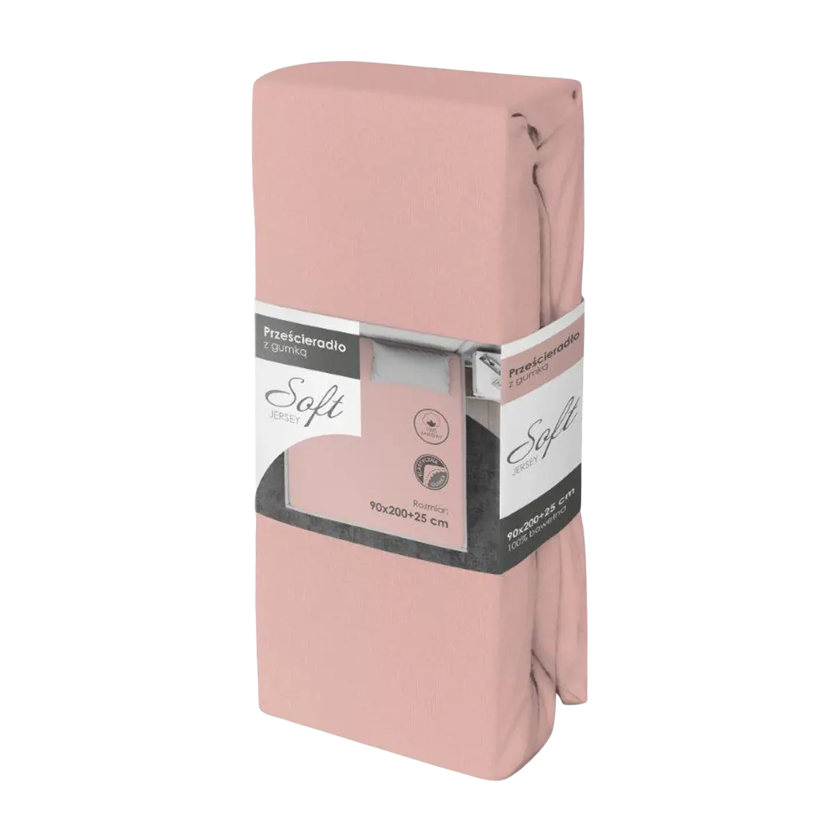 Pamut jersey gumis lepedő rózsaszínben