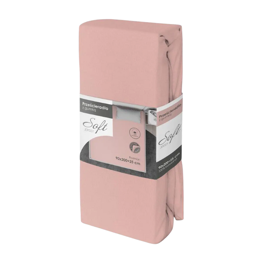 Pamut jersey gumis lepedő rózsaszínben